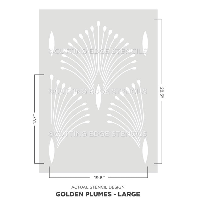 stencil design actual stencil image golden plumes large