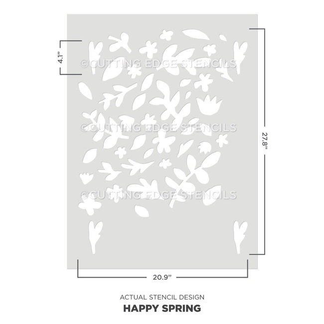 actual stencil image happy spring wall stencil for painting walls