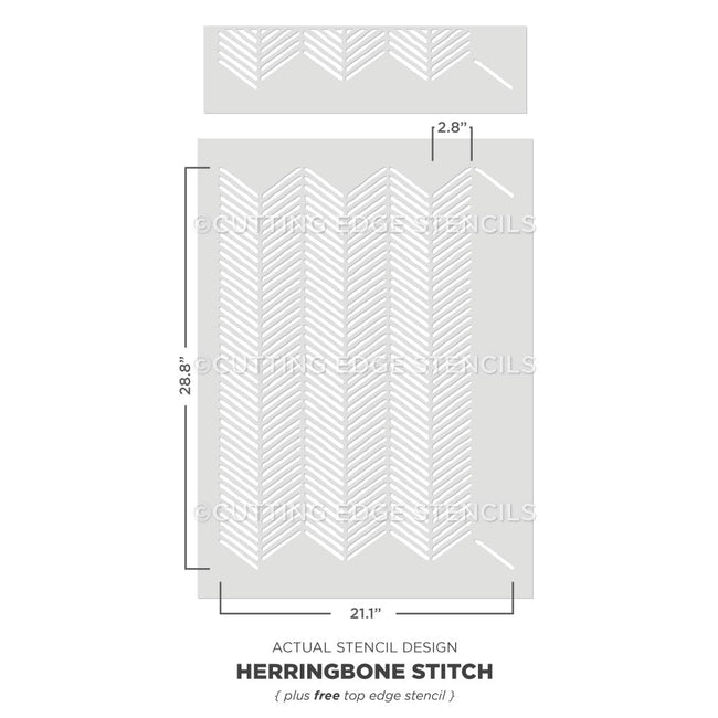 herringbone stitch wall pattern stencil