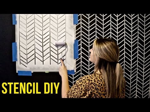 Rustic Herringbone Wall Stencil