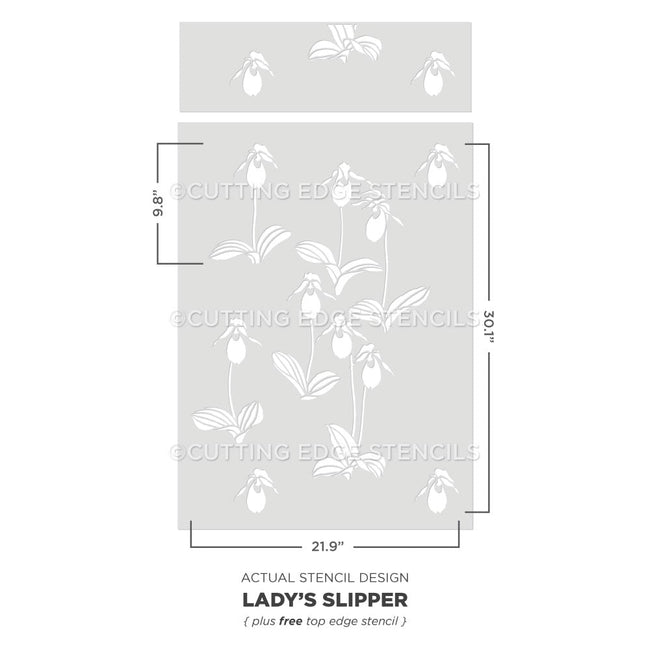 lady's slipper flower stencil design