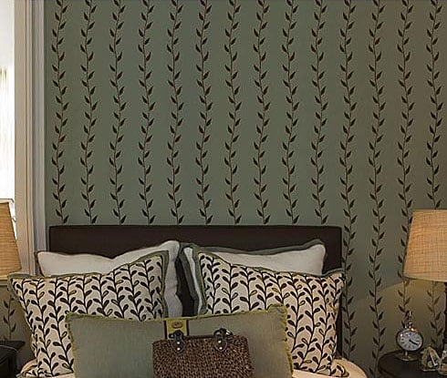 leafy stripe stencil