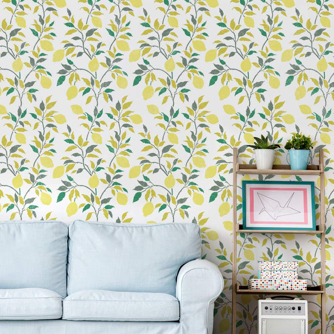 lemon wallpaper stencil