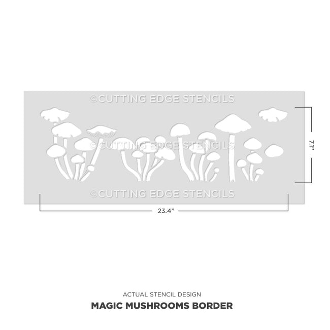 mushroom border wall stencil actual