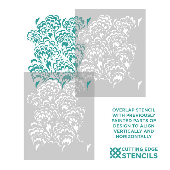 marbled paper wall stencil pattern