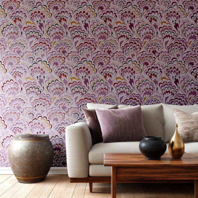 marbled paper wall stencil pattern