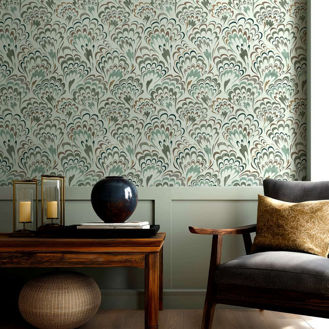 marbled paper wall stencil pattern