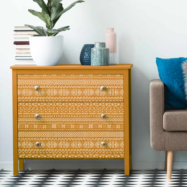 mudcloth furniture stencil