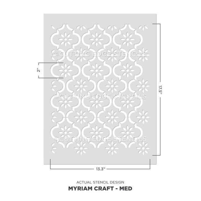 Myriam Crafts Stencil Allover Pattern Trellis Flower Craft Stenciling