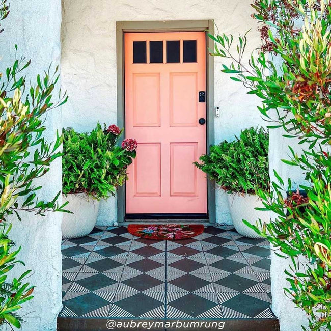 nola tile stenciled entryway porch