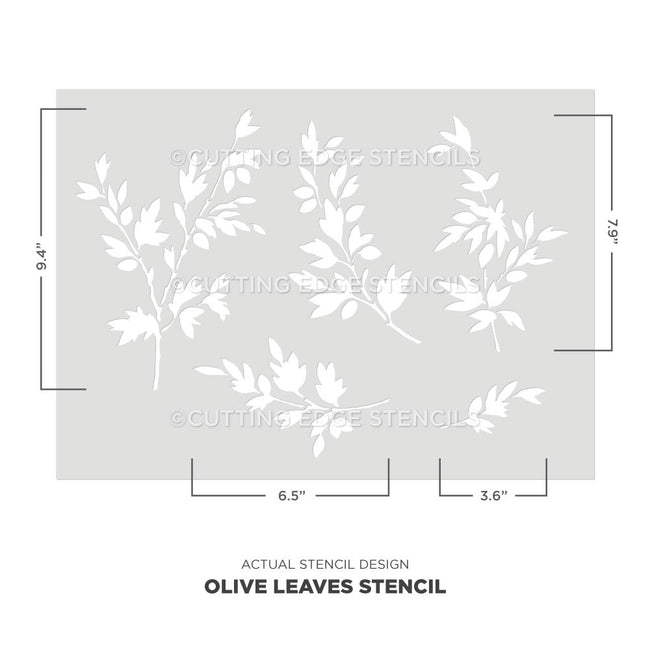 olive leaves stencil for walls