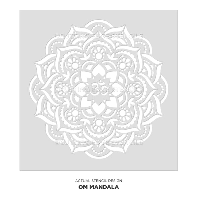 OM Mandala Stencil Design Wall Art Actual