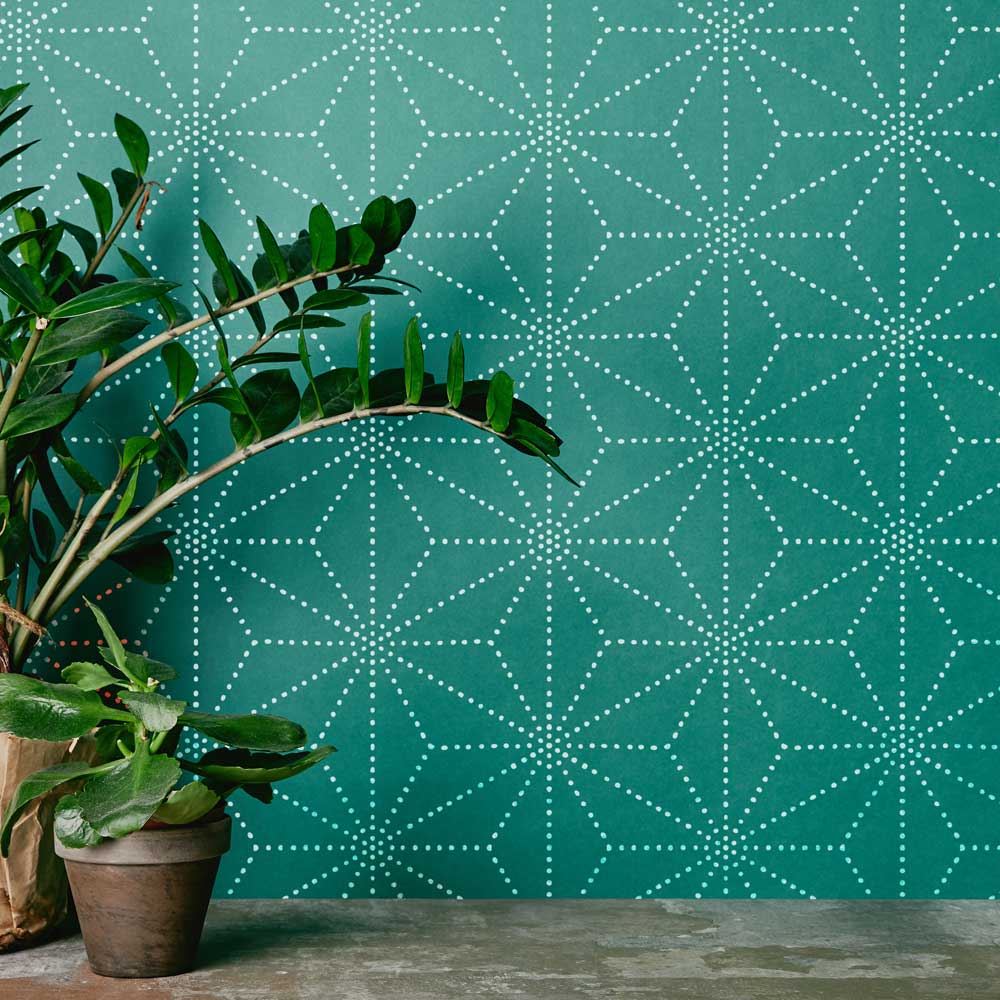 osaka dots wall stencil