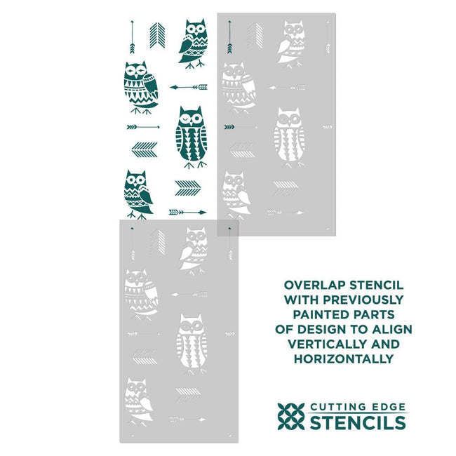 owls-and-arrows-large-nursery-wall-pattern-stencil-layout