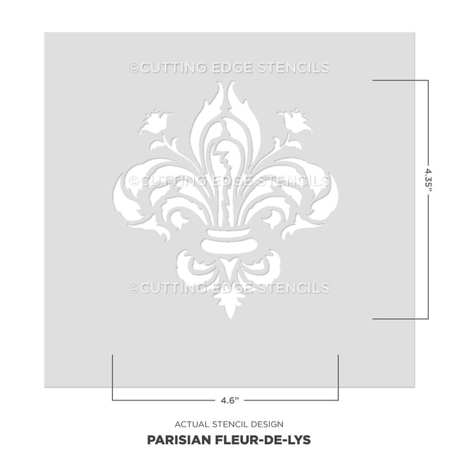 parisian fleur-de-lys stencil actual image