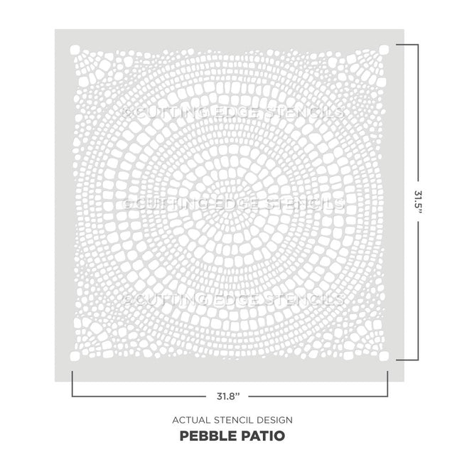 actual stencil image pebble patio stencil