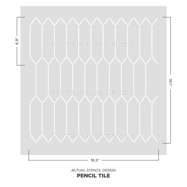 pencil tile stencil actual image