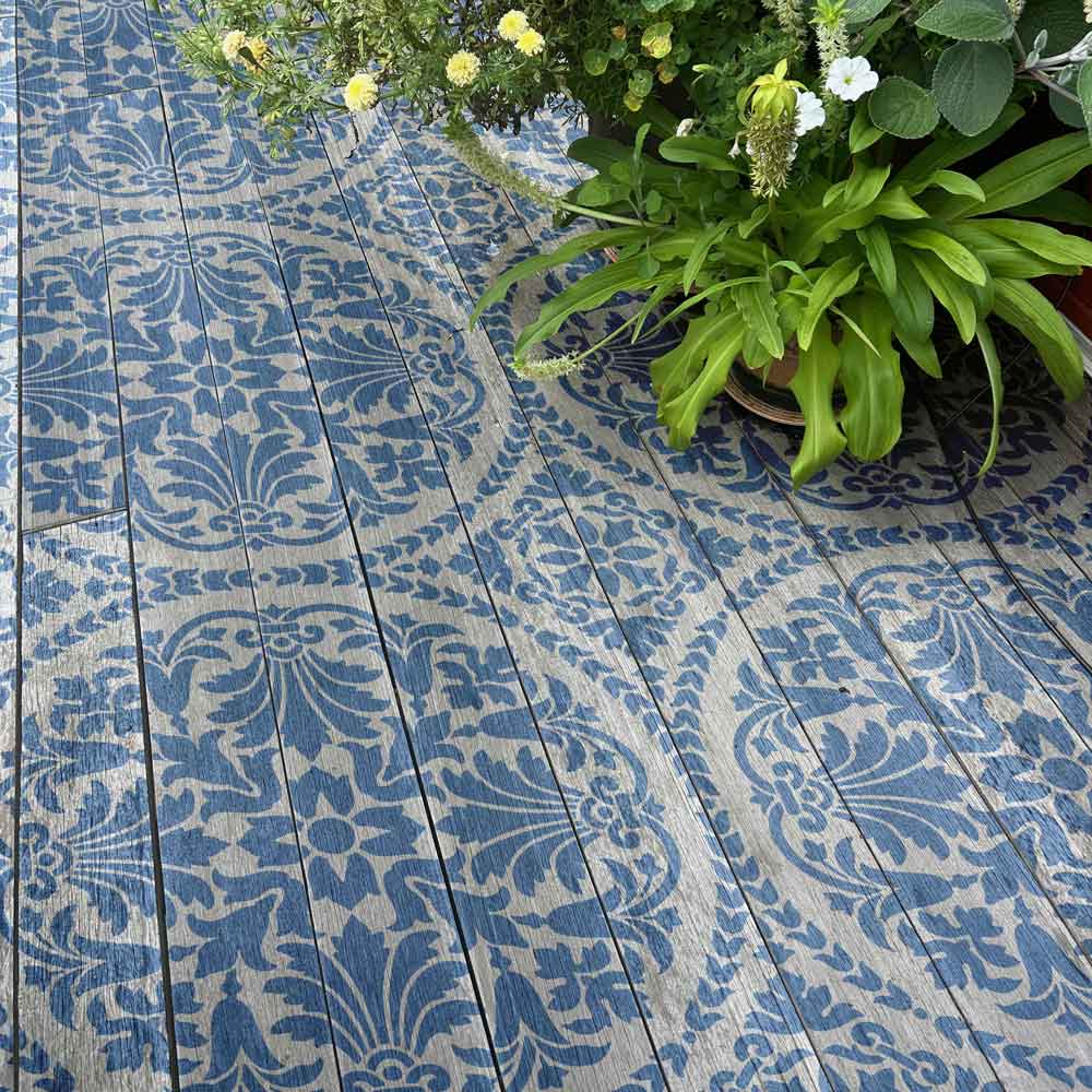 Large concrete patio floor stencils for easy DIY painted patios and ...