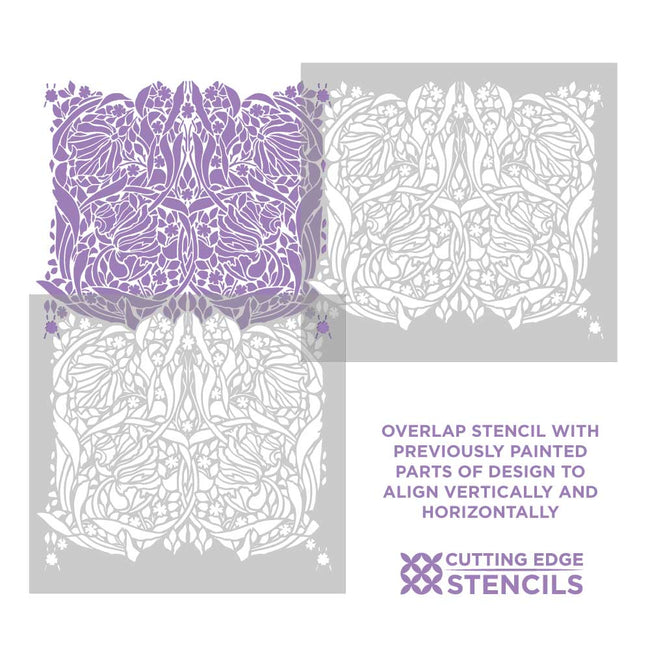 pimpernell wall stencil William Morris stencil for painting alignment photo