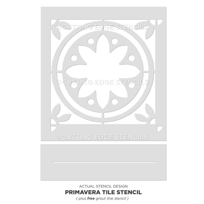 Primavera-TilPrimavera tile stencil design