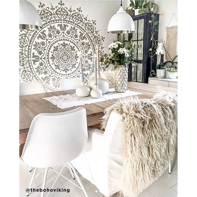 boho mandala wall stencil
