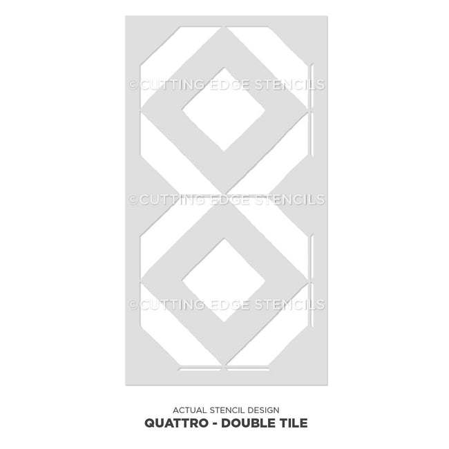 geometric double tile stencil for walls