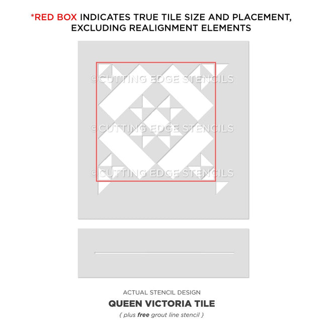 queen victoria actual image tile stencil