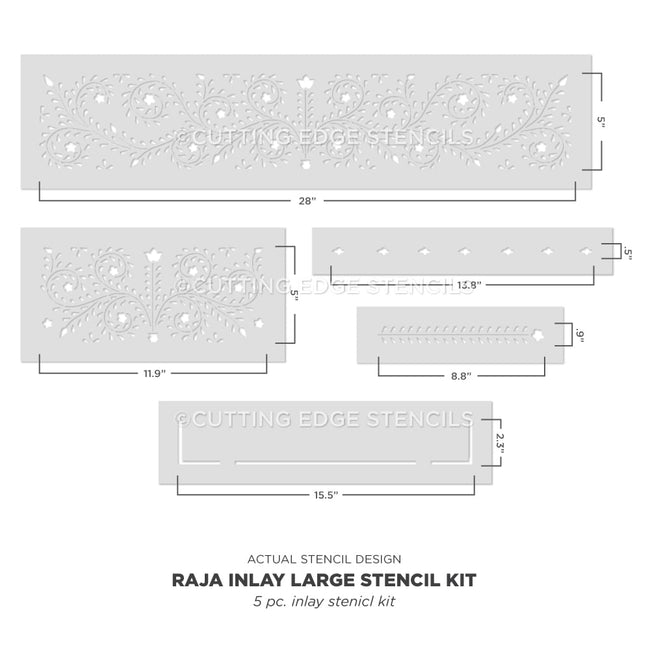 raja inlay furniture large stencil kit actual image