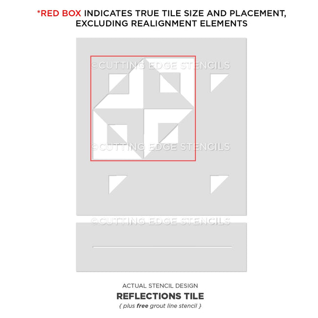 reflection geometric tile stencil design