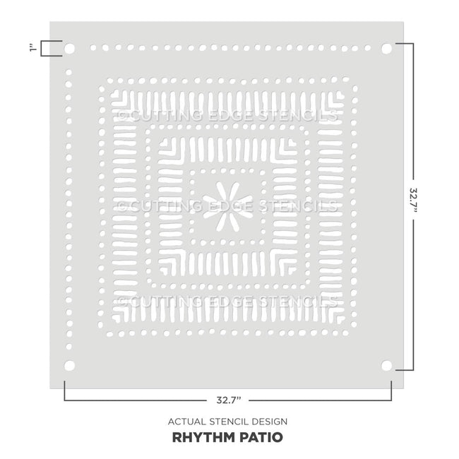 rhythm patio stencil line design stencil actual