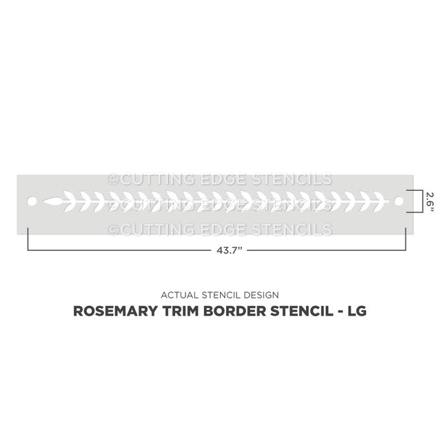 large Rosemary trim border stencil with dimensions