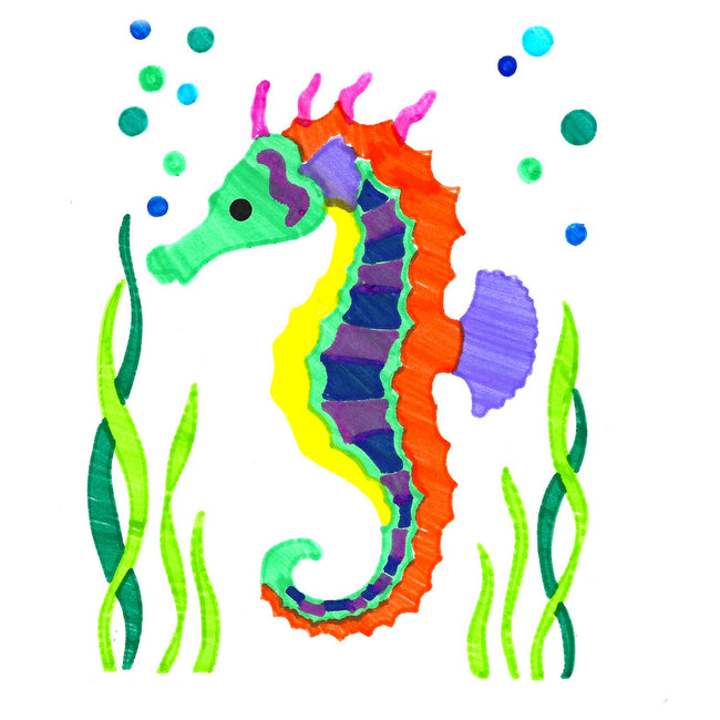 seahorse colorfoldz stencil