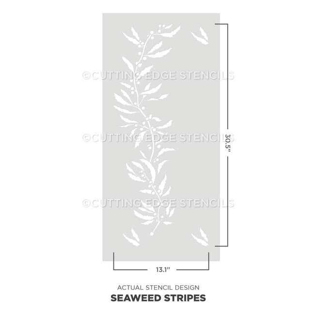 seaweed stripes wall stencil actual image