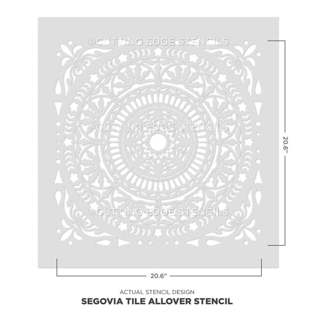 Segovia Tile ALLOVER Stencil Pattern DIY Stenciling