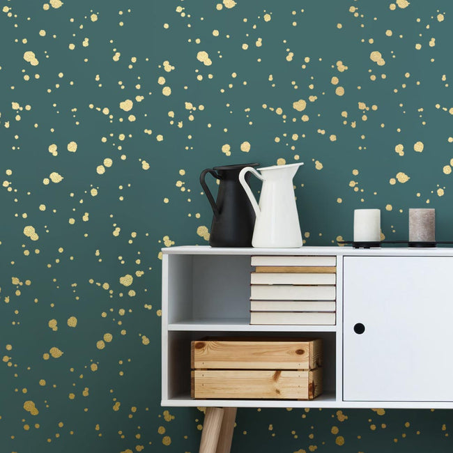gold spatter wall