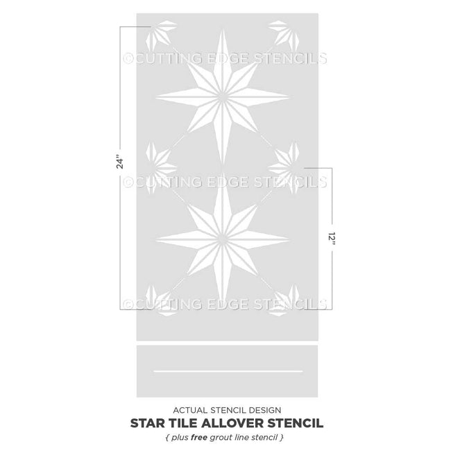 Tile stencil for painting floor