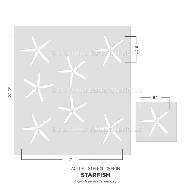 starfish nautical wall stencil pattern