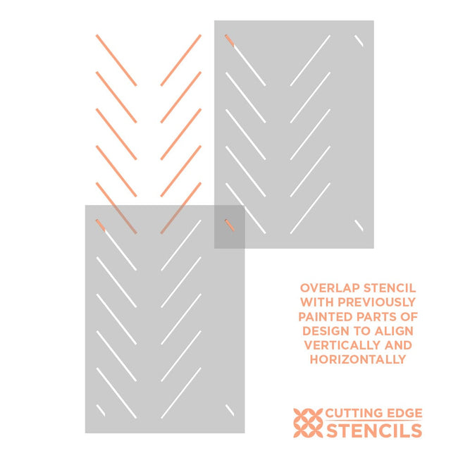 herringbone stencil for walls