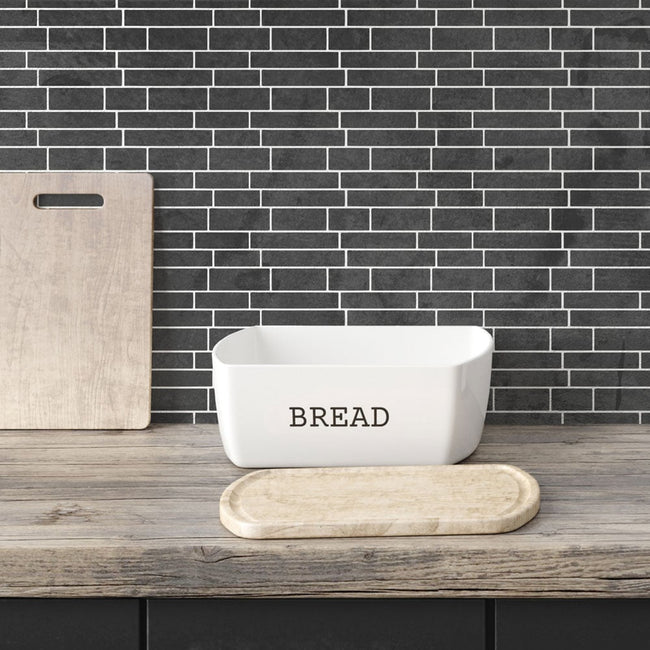 black backsplash stencil stone wood table top