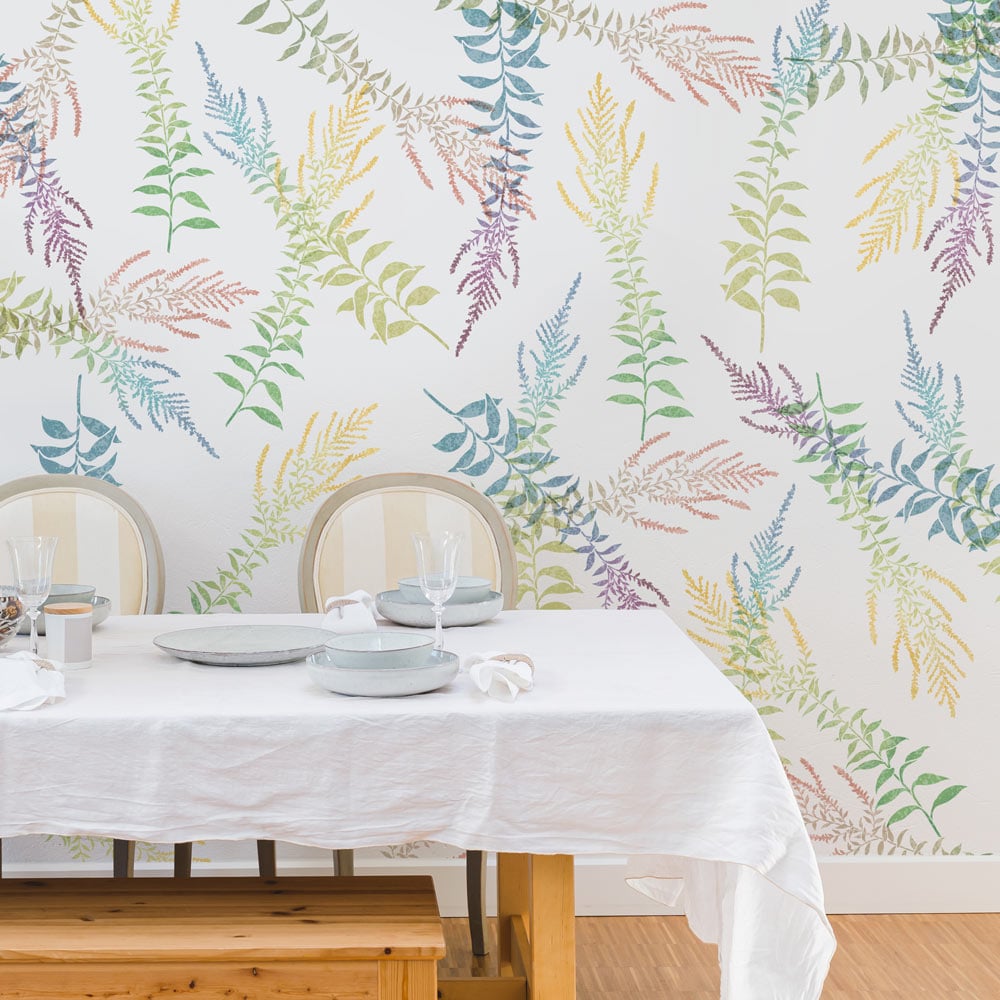 bright dining room goldenrod flower stencil wall stencils