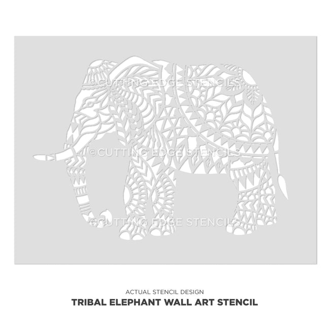 Tribal Elephant Wall Art Stencil Mandala Canvas Paint Stenciling