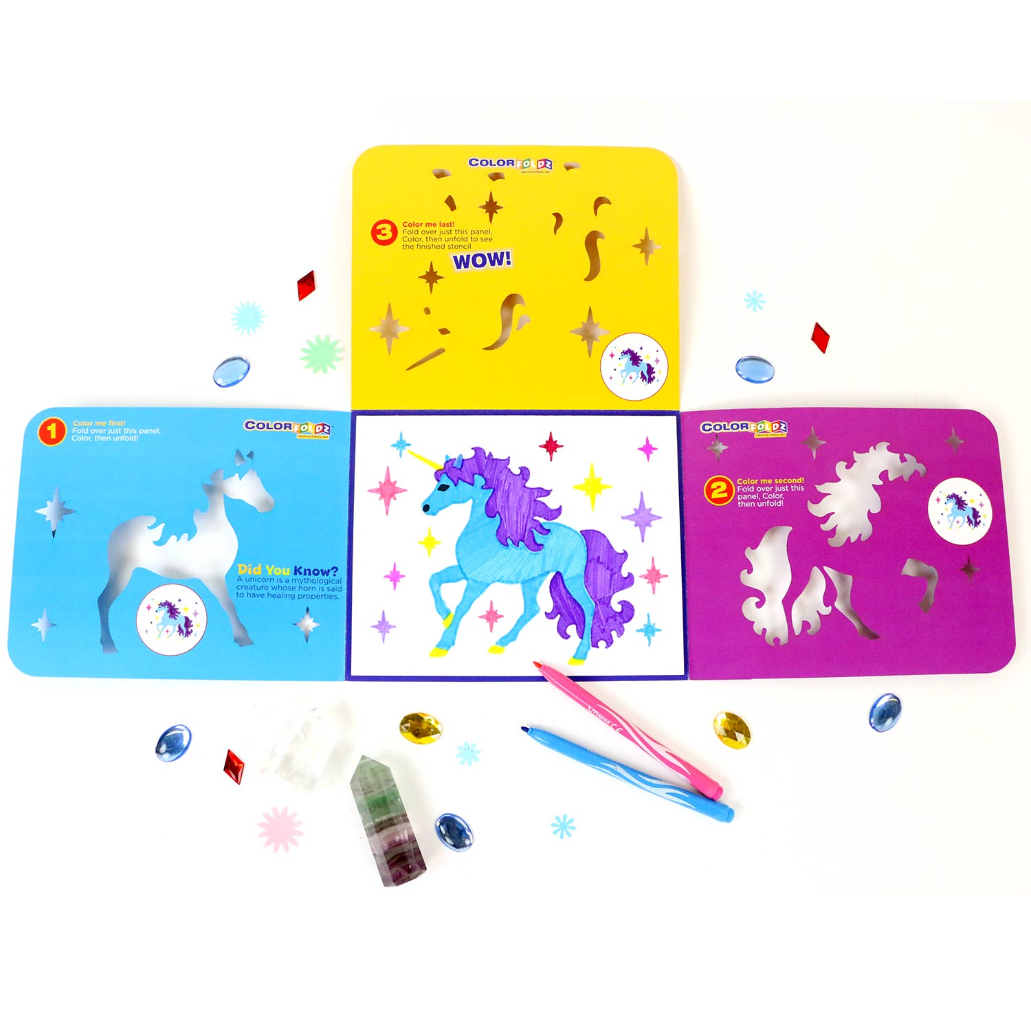 unicorn stencil colorfoldz