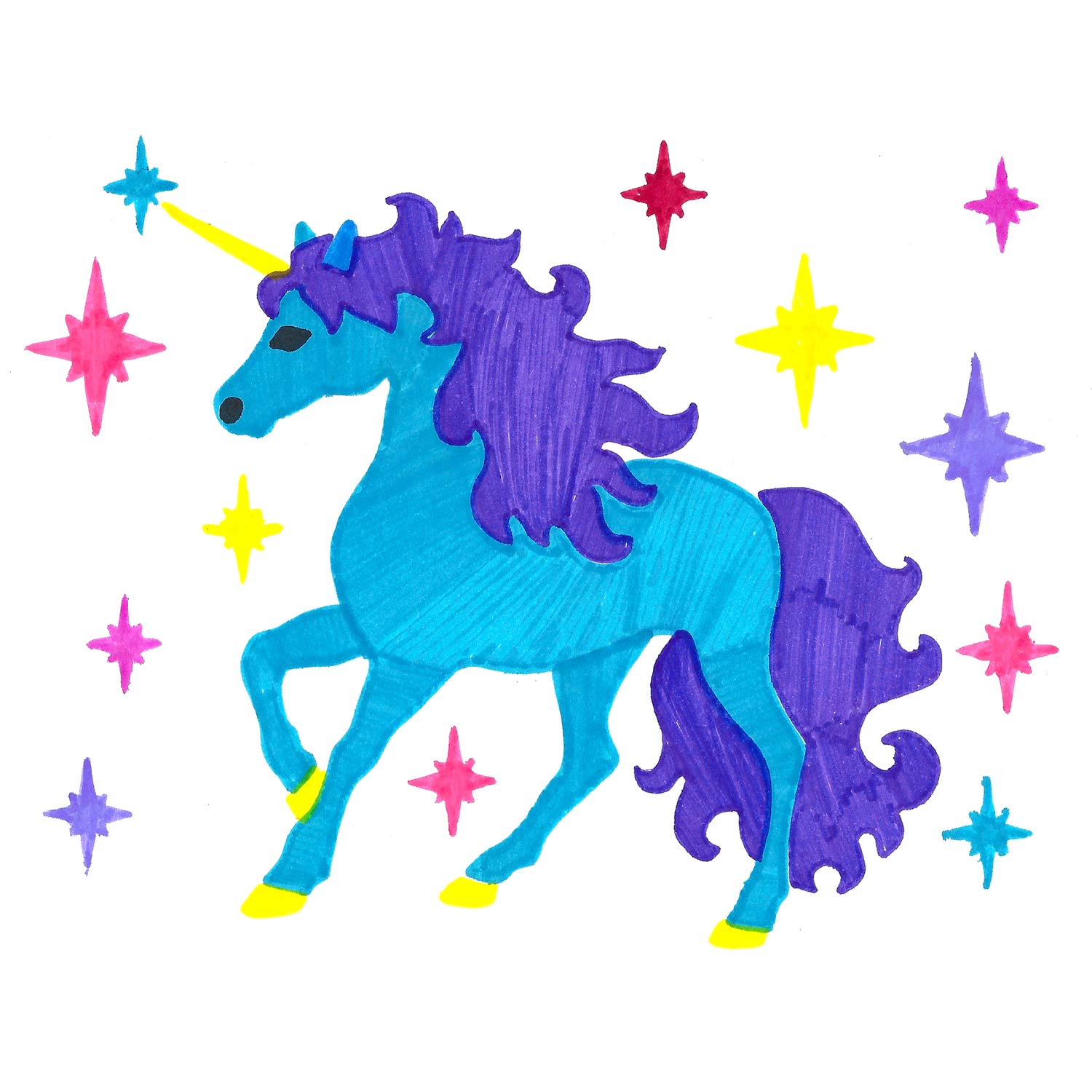 unicorn stencil colorfoldz