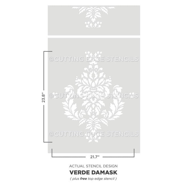 verde damask stencil for walls