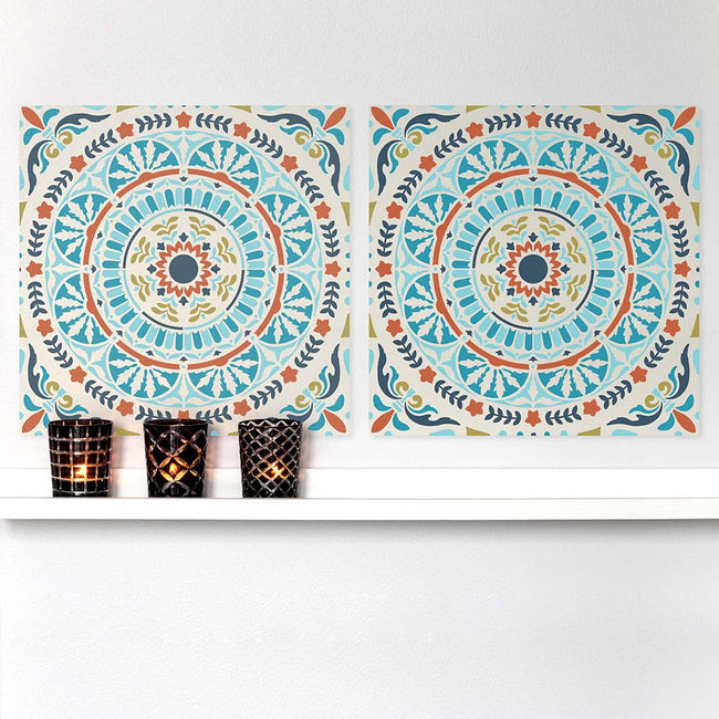 Segovia Tile Wall stencil pattern