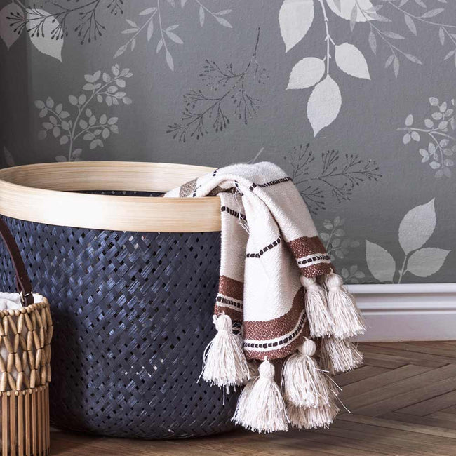 leaf wall stencil natural wall pattern