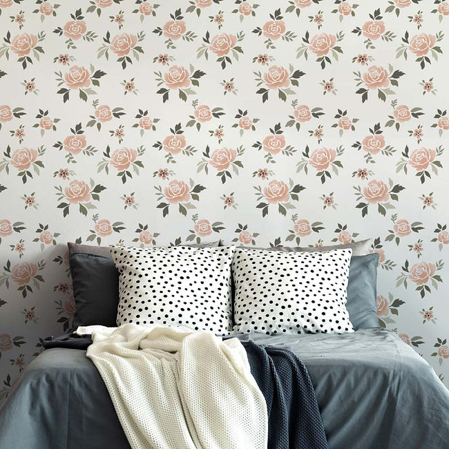 rose floral wallpaper stencil