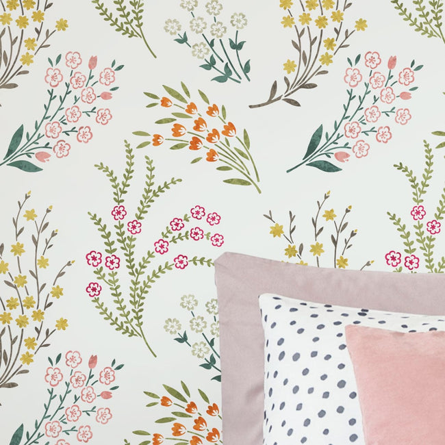 stenciled bedroom wall wild meadow stencil