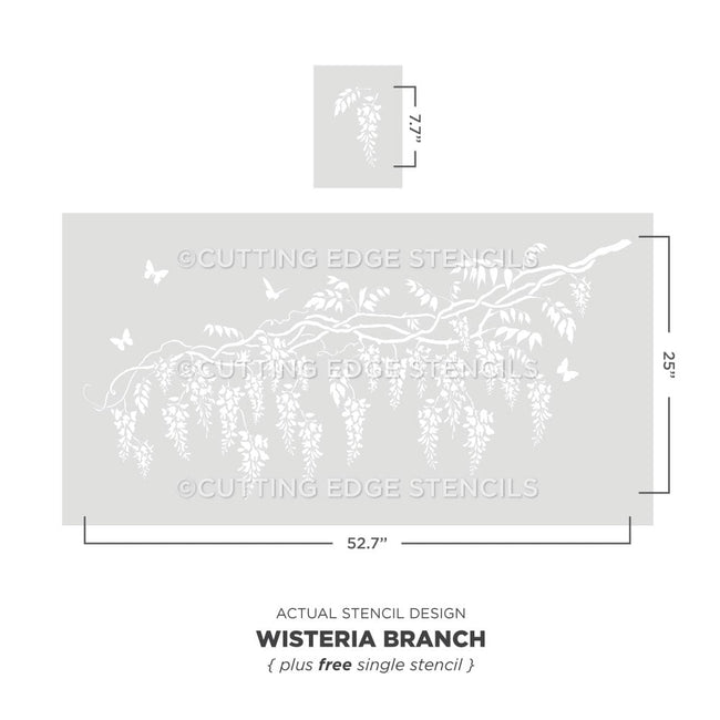 wisteria branch stencil for walls