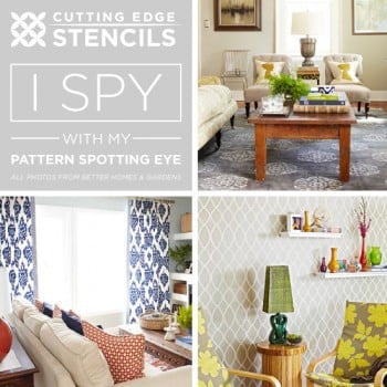 Stencil the look of these gorgeous designer home decor looks using Cutting Edge Stencils! http://www.cuttingedgestencils.com/wall-stencils-stencil-designs.html